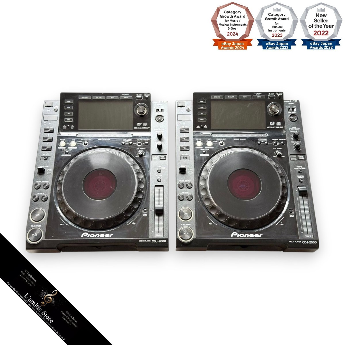 Pair 2x Pioneer CDJ-2000 Professional DJ Multi Player Digital
