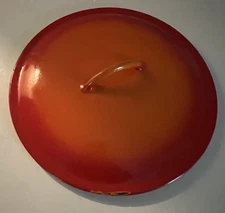 Vintage Descoware Belgium FE 2E Flame Red Orange Lid Only 10”
