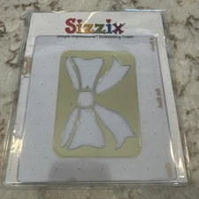 Sizzix Simple Expression Embossing Folder Bow 38-9516 Baby Shower /Gift