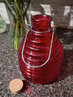 Red glass wasp trap