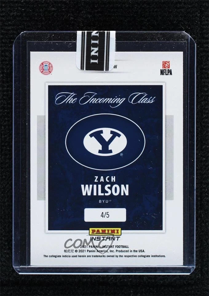 2021 Panini Instant NFL The Incoming Class Green /5 Zach Wilson #IC-ZW Rookie RC - Image 2 of 2