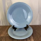 Set of 2 Homer Laughlin Periwinkle Blue Fiesta Classic Rim 10.5" Dinner Plates