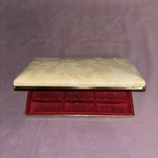 VINTAGE MELE Marbled Clamshell Earring Jewelry Box Travel Case MCM Red Velvet