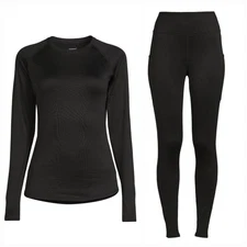 Cuddl Duds ClimateRight Aerowarm Thermal Guard Base Layer Top & Leggings Set XS