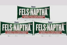 3 Pack Fels Naptha Laundry Bar and Stain Remover 5  Ounce  - Fast Shipping - New