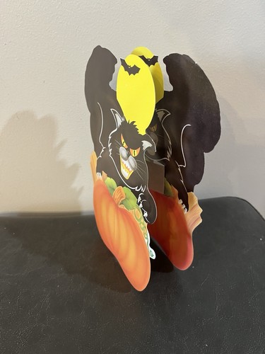Vtg Ghost Pumpkin Witch Halloween Decoration Honeycomb Die Cut Out Cat - Picture 11 of 18