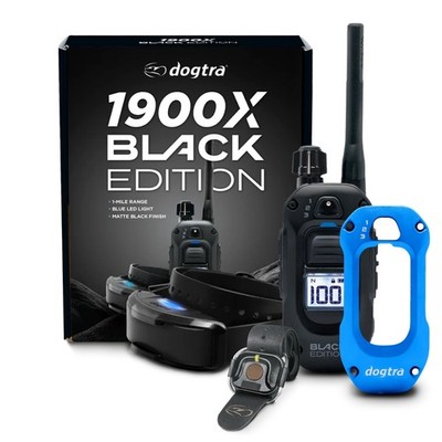 Dogtra 1900X Black Edition + X-Shield - Blue - 1 Mile Range, 3-Dog Expandable