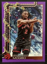 2025-26 Topps Basketball Holidays Raptors Jonathan Mogbo Purple Glitter /99