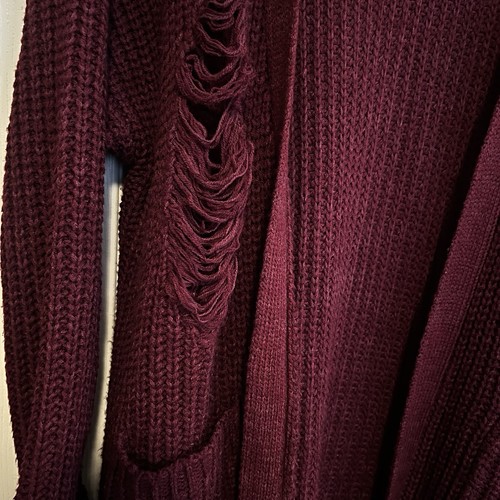 Oversize Grobstrick Distressed Cardigan Pullover M/L Grunge Fischer Taschen - Bild 4 von 12