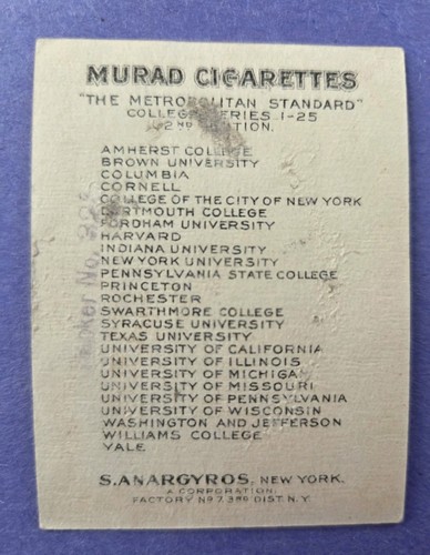 1910 T51 Murad Cigarettes College Series UNIVERSITY OF DENVER hurdles Set Break - Picture 2 of 2