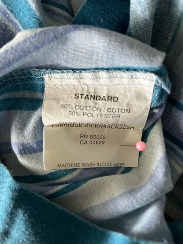 Federa Std vintage senza marchio cotone/poliestere blu - Foto 3 di 3