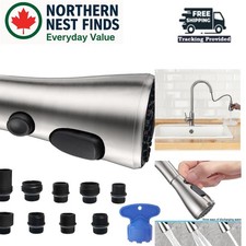 Durable Kitchen Faucet Spray Head Replacement - Brushed Nickel Finish, 3 Modes