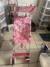 Delta Deluxe Reclining Pink Umbrella Single Seat Stroller