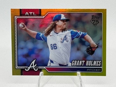 Grant Holmes 2026 Topps Series 1 #182 Yellow Rainbow Foil #/399 Braves