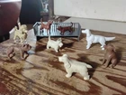 50s original Marx PET SHOP DOG LOT animals figures dollhouse playset