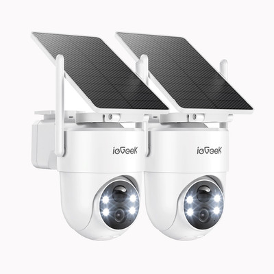 Iegeek 2K Überwachungskamera Aussen Solar: 360° PTZ Kamera Überwachung Aussen, 2