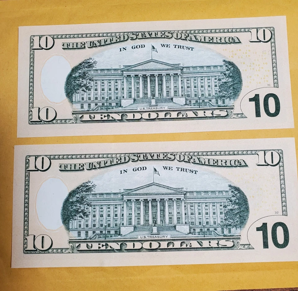 ~2013 TEN dollar x 2 United States of America banknote UNC - Image 2 of 2