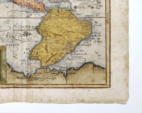 AMERICA NORTH & SOUTH Americae Sive original antique map Munster 1588 very rare - Picture 5 of 6