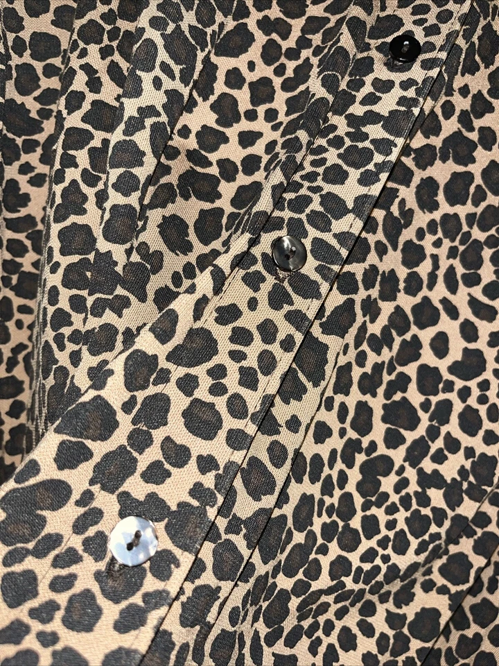 "Blusa informal esquina anexo elegante 2x puma animal estampado 24"" Pit-Pit elástica" Foto 3 de 4