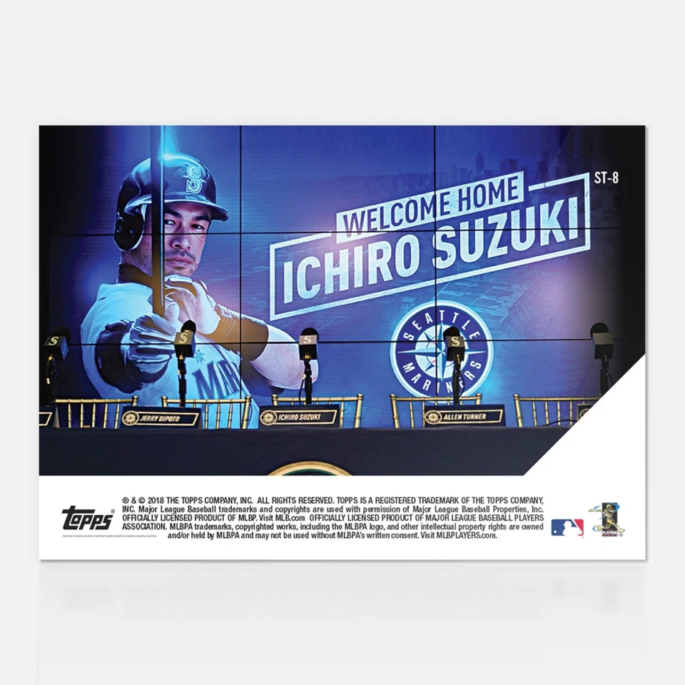 ICHIRO SUZUKI TOPPS NOW CARD ST-8 SEATTLE MARINERS SUPERSTAR RETURNS ON 1YR DEAL - Image 3 of 3