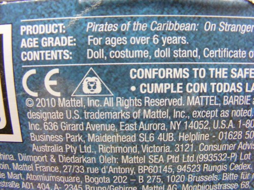 Barbie Mattel Captain Jack Sparrow Pink Label 2010 nueva en caja B-2 - Imagen 13 de 14