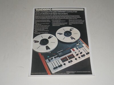 Tandberg Reel to Reel 10XD Audiophile Ad, 1975, Article, Info, 1 page