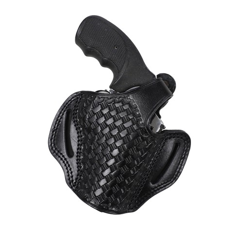 Pusat Holster Taurus 65 Revolver 2.5 inch Leather Basket Weave Belt Holster - Picture 2 of 28