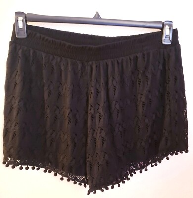 Poof Cotton Blend Lace Fully Lined Shorts with Pompom Hem Jr Plus Size 3X EUC