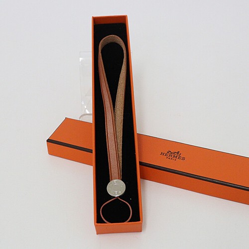 HERMES Strap Serie Sangles de téléphone portable en acier inoxydable Siver/Marron