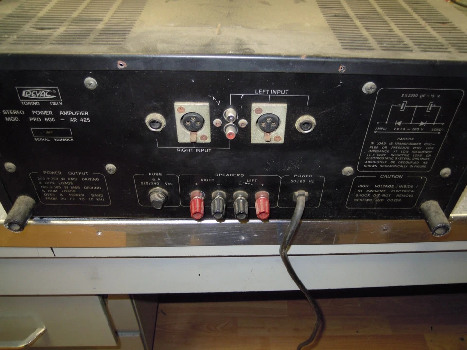 amplificatore finale di potenza hi-fi revac pro600 600 watt - Immagine 4 di 4