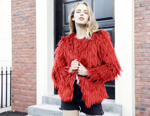 Mode Damen Kunstfellmantel Winter pelzig warm langärmelig Freizeit Party Jacken - Bild 25 von 33
