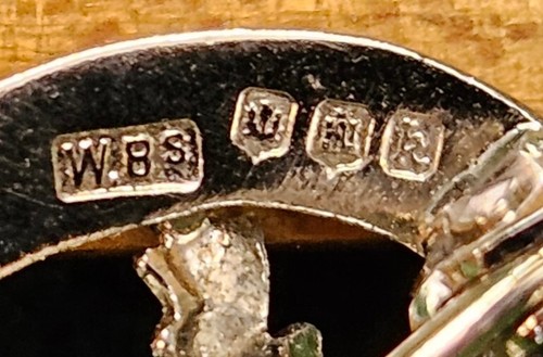 Vintage Art Deco Sterling Amethyst Etched Scottish Thistle Oval Pin Brooch  - Picture 11 of 20