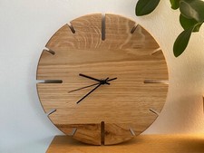 Wanduhr Holz Eiche rund