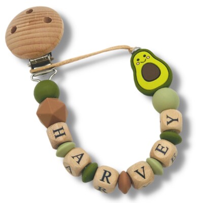 Avocado Pacifier Dummy Clip Personalized Silicone Pacifier Holder Soother Chain Baby ...