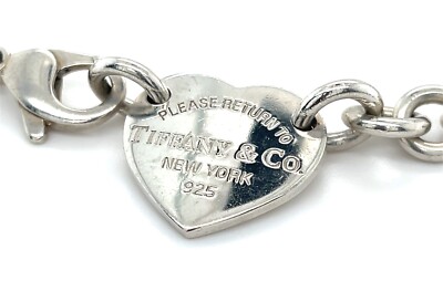 RETURN TO TIFFANY & CO HEART TAG 15” CHOKER NECKLACE STERLING