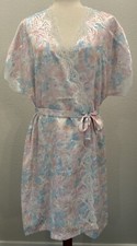 Vintage 1980s Gilligan O'Malley Floral 2 Piece Lingerie Set Top M Robe L