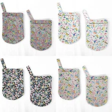 Birds & Butterflies in Blooms Oven Mitts (Set of 2) (4 Colors Available)