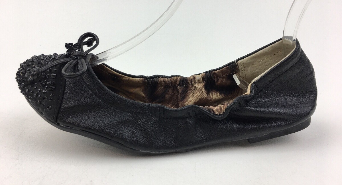 Sam Edelman Beatrix Studded Ballet Flats Girls Size M, Black Leather  2430