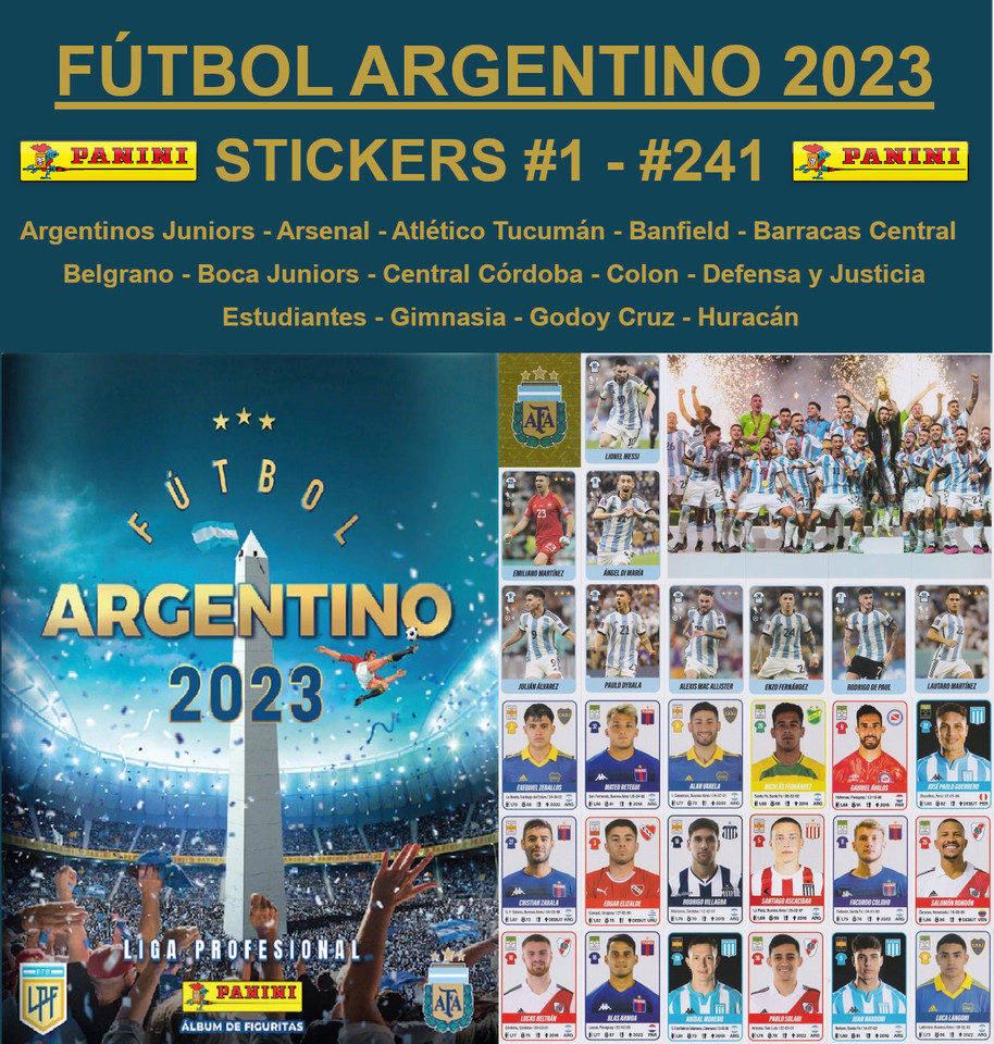 Panini Fútbol Argentino 2023 Stickers #1 - #241