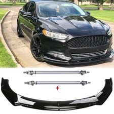 For Ford Fusion 2006-2020 Front Bumper Lip Spoiler Splitter Body Kit +Strut Rods