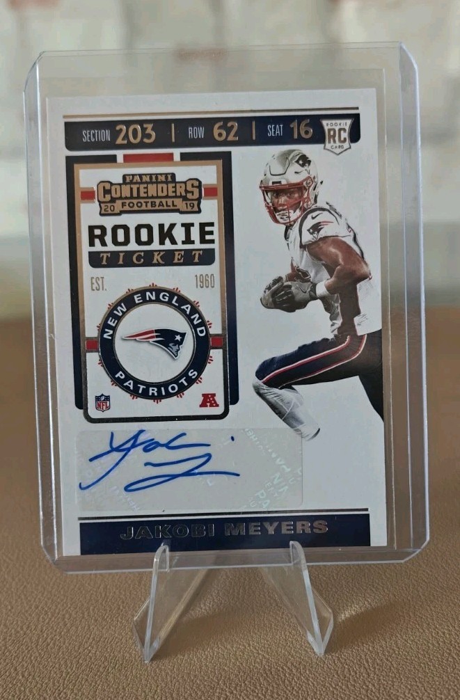 2019 Contenders Jakobi Meyers RC Rookie Ticket Auto Autograph Patriots #183