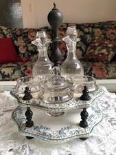 FAIENCE GIENS 1875/1900 SERVICE A CONDIMENTS