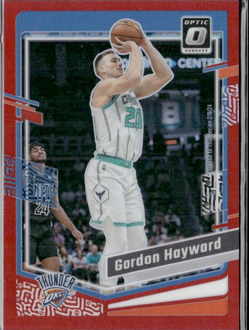 2023-24 Donruss Optic Gordon Hayward #48 Red Prizm /99 Thunder Basketball