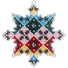 DIY Bead embroidery kit on a plastic base Snowflake Christmas Decor Craft gift