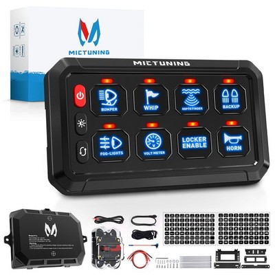 MICTUNING 8 Gang Switch Panel On-Off LED Car Switch Panel Circuit Control 12/24V