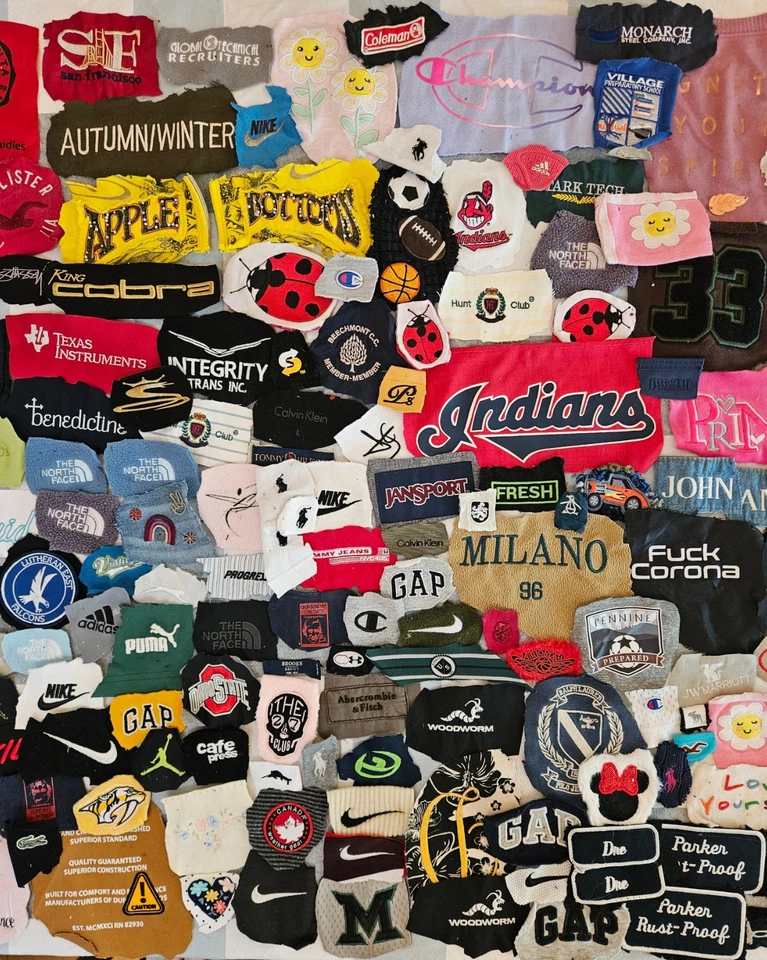 Vintage Modern Clothing Brand Logo Cut Out Patch Lot of 208 Arts & Crafts - Image 3 of 4