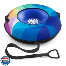 Snow Tube Sled, Snow Tubes for Sledding Heavy Duty with Premium C
