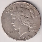1935 P PEACE ONE DOLLAR 90% SILVER PHILADELPHIA UNITED STATES AMERICA $1 COIN