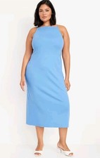 Old Navy Sleeveless Rib-Knit Midi Dress Color Sky High Blue XL