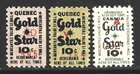 Canada | Quebec 1961-65 Trading and Receipt GOLD STAR 3 diff. Cinderellas VF-NH